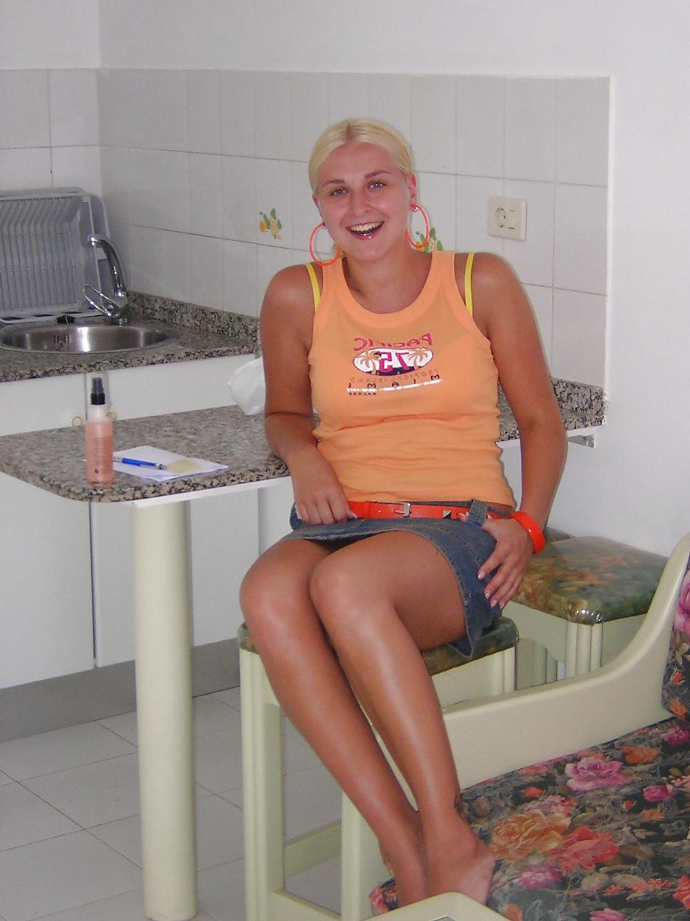 14P Blond amateur teen bitch on holiday