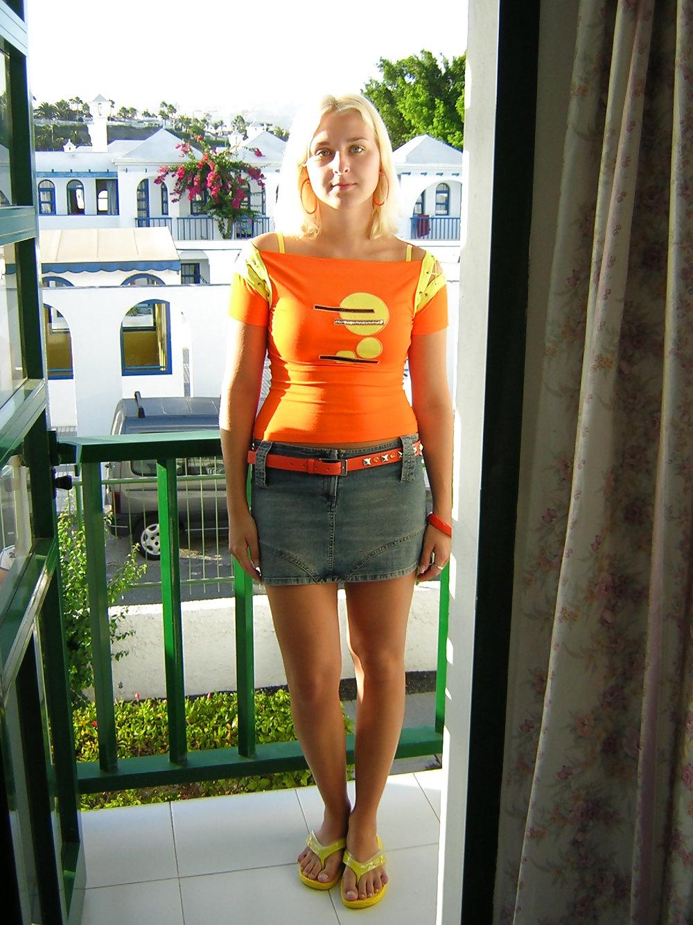14P Blond amateur teen bitch on holiday
