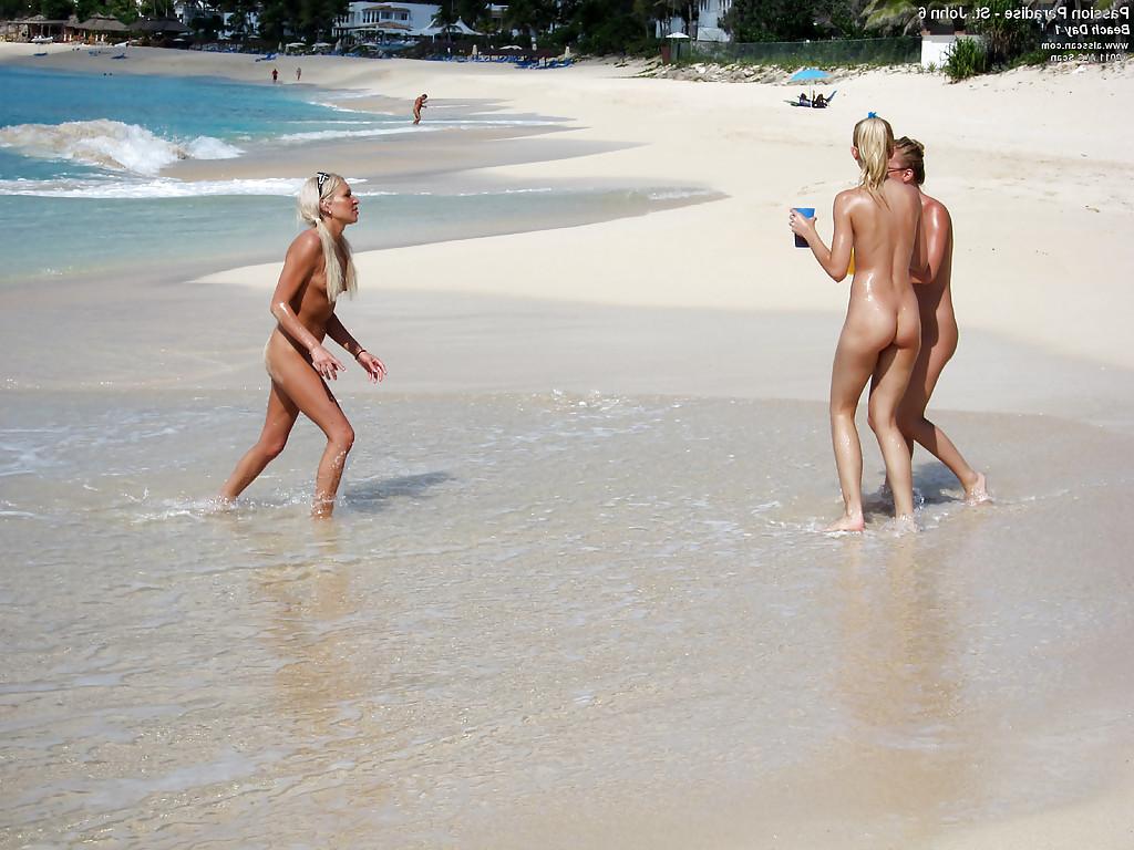 16P Naked amateur teenage babes in sunglasses having some fun on the beach