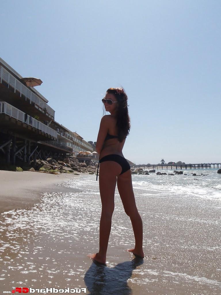 16P Enticing amateur teen Whitney has some fun at the beach with her man