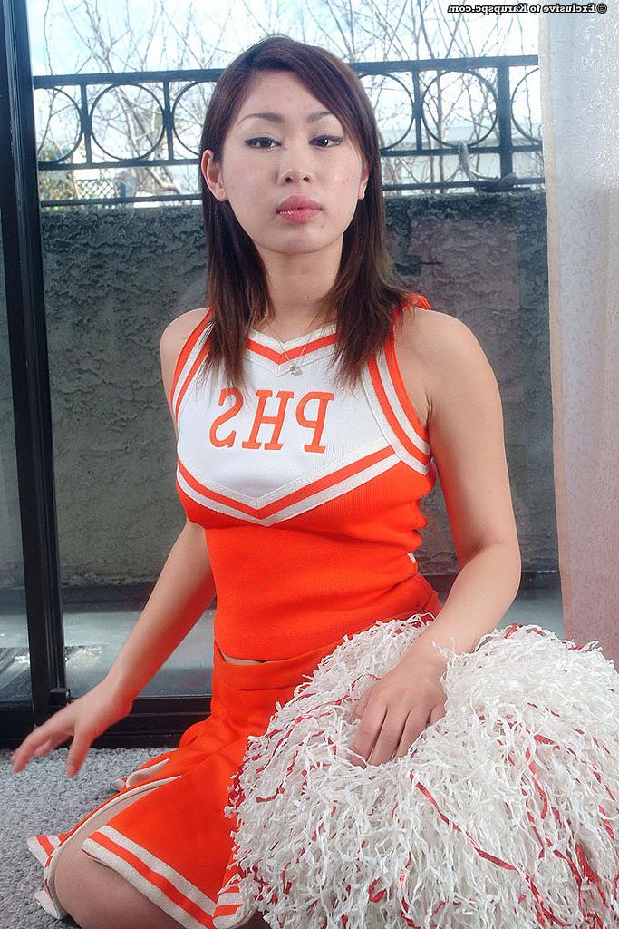 16P Asian teen Yumi takes part in an amateur posing scene in uniform
