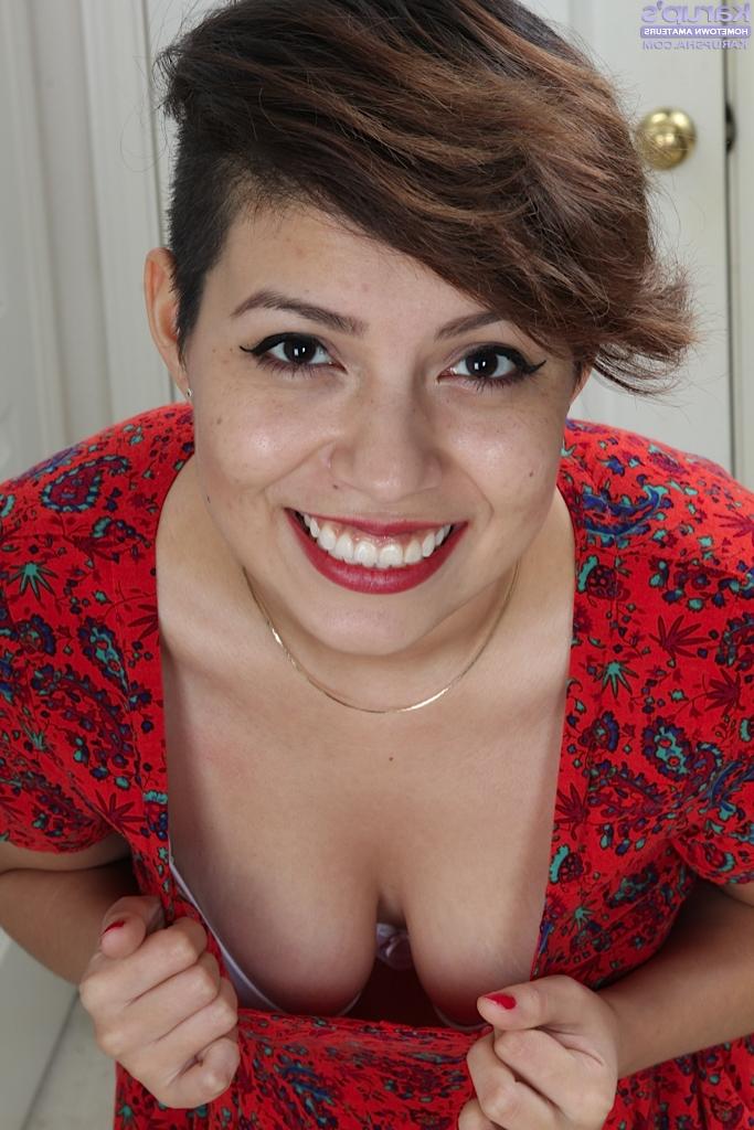 16P Amateur teen Natalie Odom poses solo in retro clothing and white panties