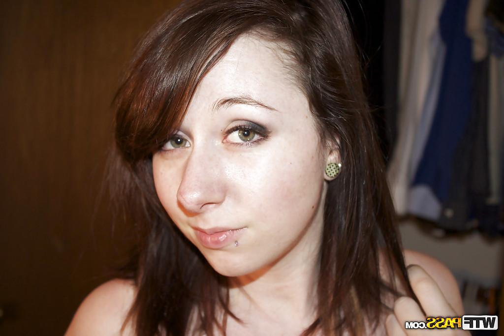 16P Playful brunette amateur slowly getting rid of her sexy lingerie