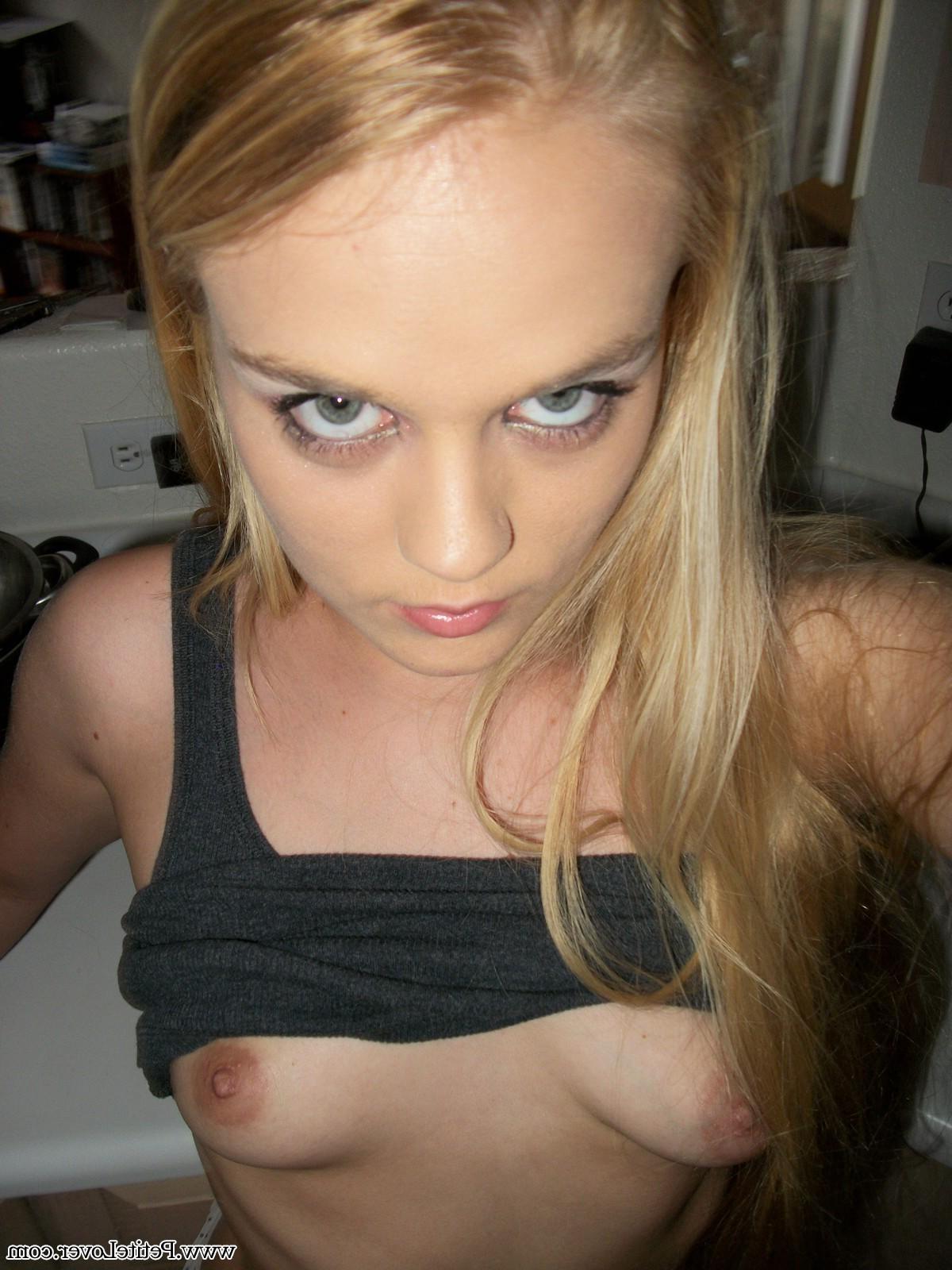 16P Amateur petite blonde Bri Skies gets naked in the kitchen