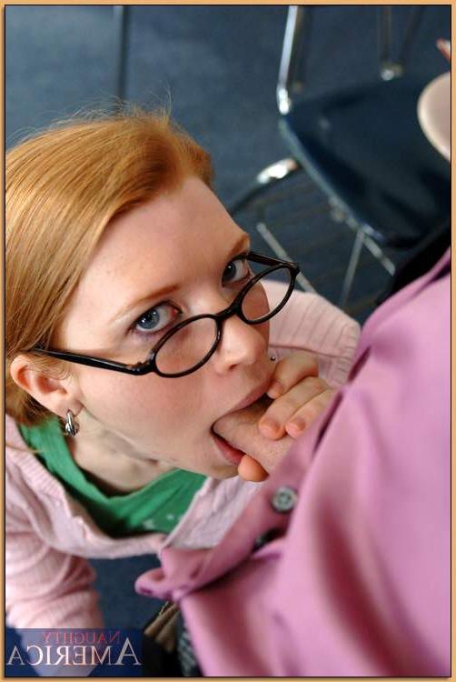 16P Redheaded college teen in glasses Madison Young seduces her teacher