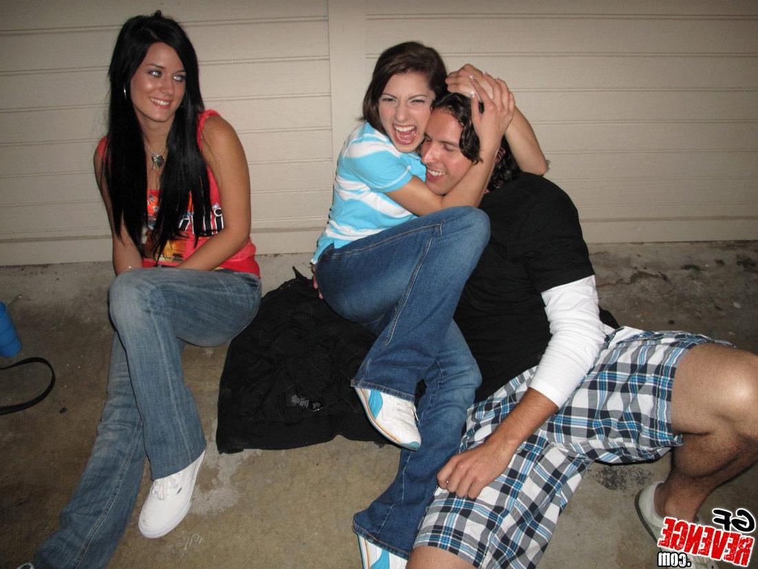 9P Horny teens film themselves fucking somewhere secluded