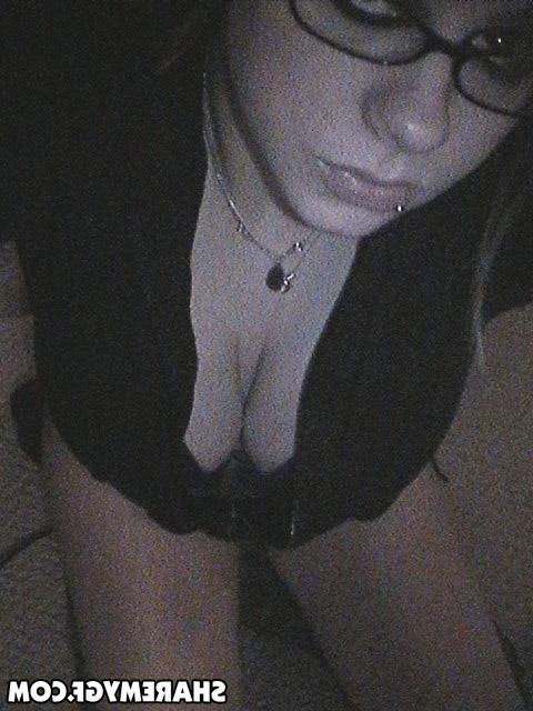 12P Busty girlfriend takes selfshot pictures of her big juicy tits in the mirror