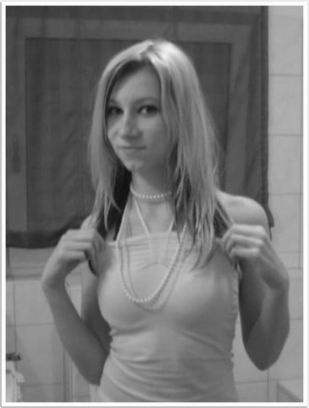 14P Slim blonde teen shares black and white selfies of her nude body