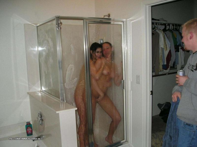 14P Pictures of two amateur teen lesbians fondling each other in the shower