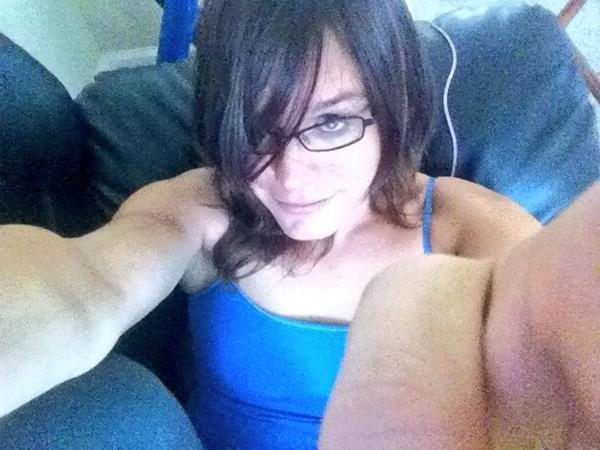 10P See this cute nerdy amateur shemale in her first porn shoots soon, using her tig