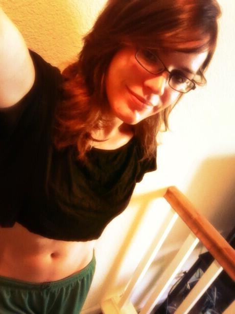 10P See this cute nerdy amateur shemale in her first porn shoots soon, using her tig