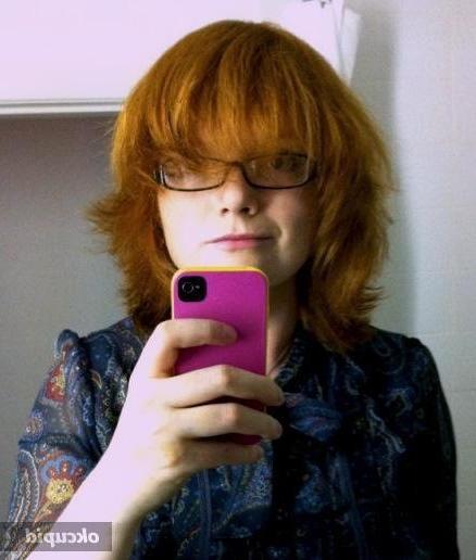 10P Geeky redhead shemale Sadie Hawkins wearing glasses in random amateur shots from