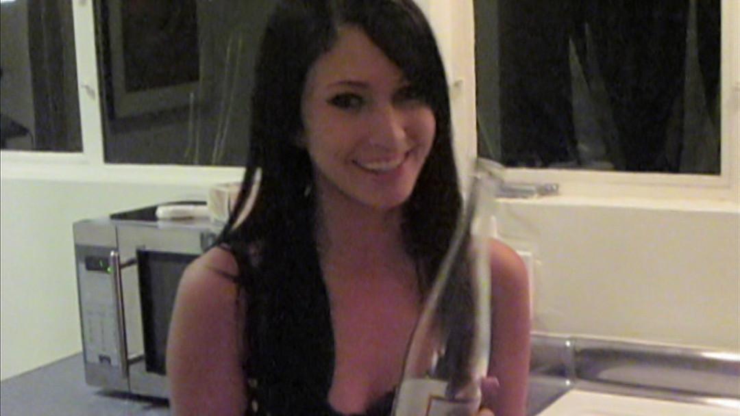 15P Amateur teen girl Catie Minx sucks a bottle and inserts it in her pussy