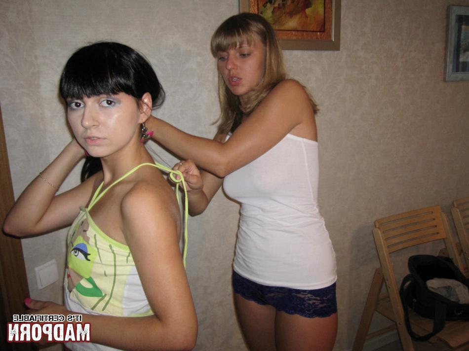 15P Amateur lesbian 18 year old girlfriends slide off panties in bed