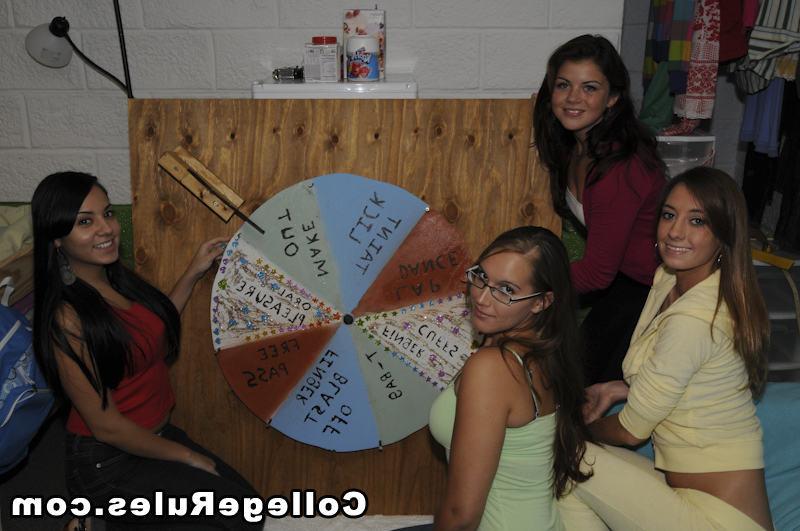 15P College teen gives lap dance while amateur lesbians play in dorm