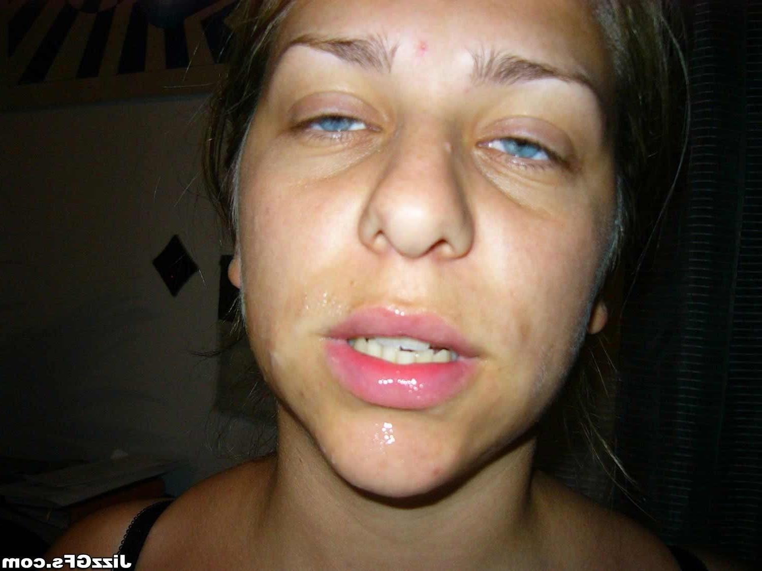 17P Chubby teenie blondie amateur sucking cock and getting jizz