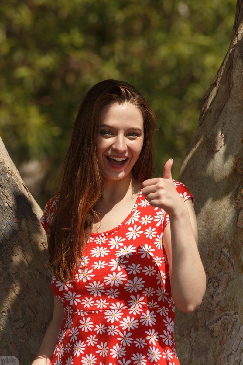 12P Cute amateur in a summer dress