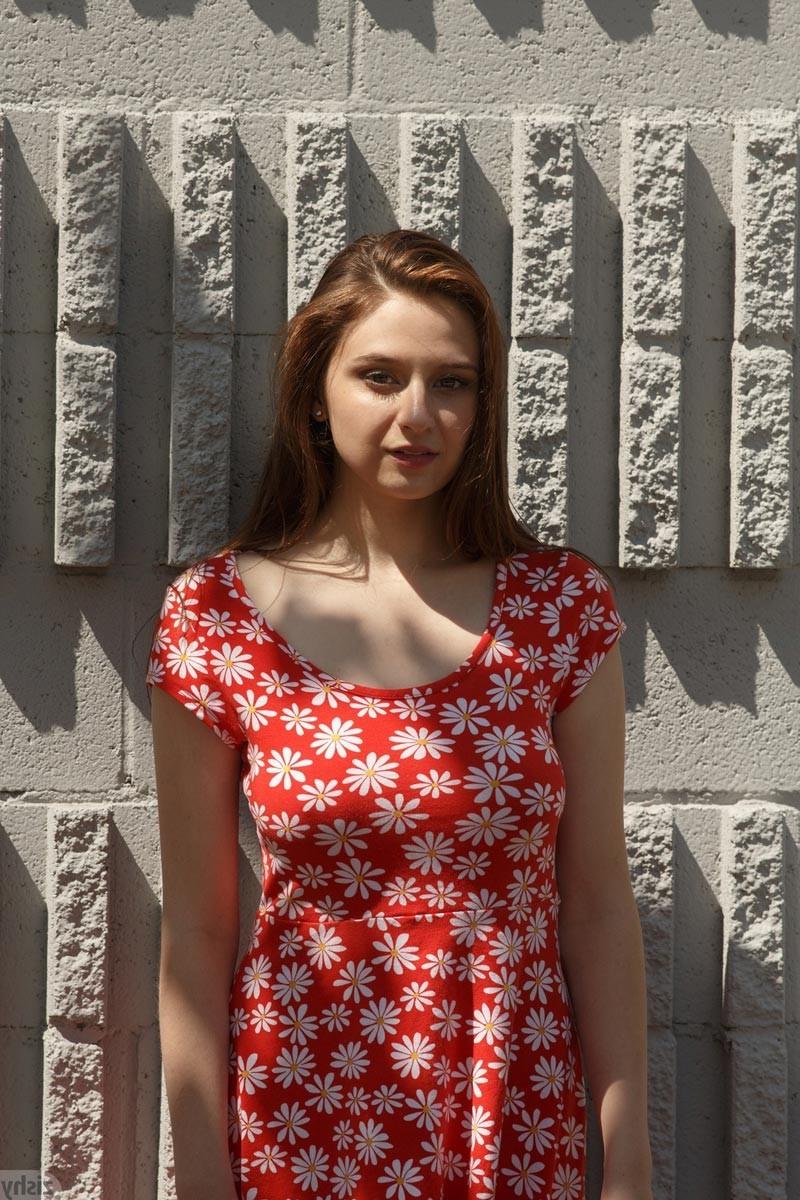 12P Cute amateur in a summer dress
