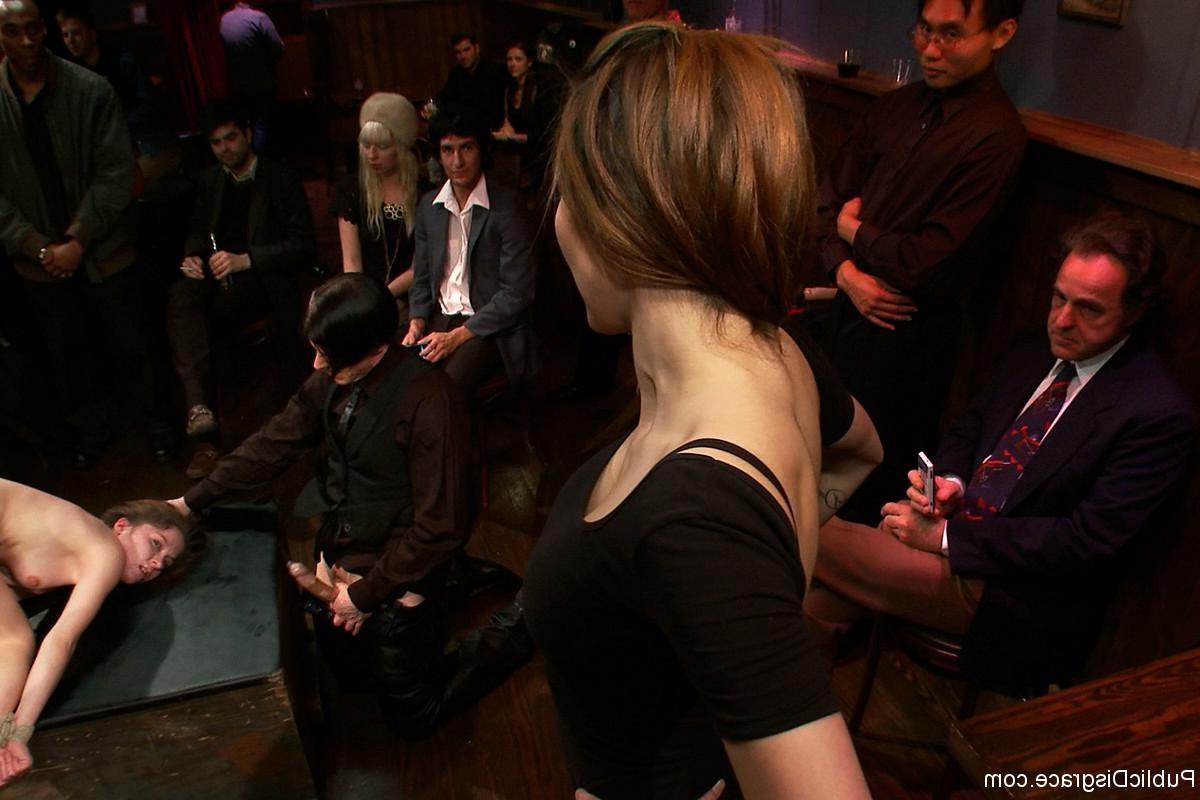 24P Sexy babe gets tied up and fucked in public by group of guys