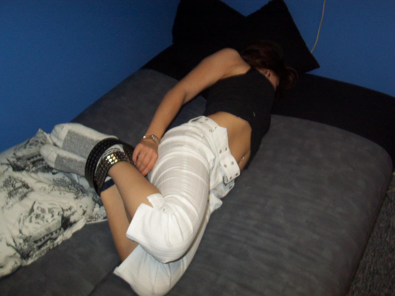 12P Cute amateur teen girls tied down and teased