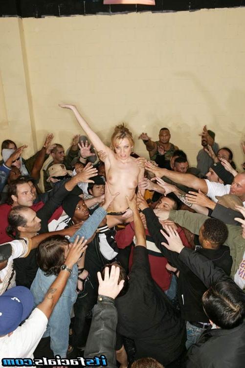 17P Blonde gets extreme facial cumshower in nasty gangbang