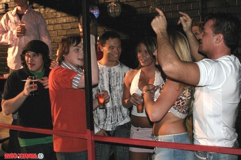 16P Drunk babes turn private club party into public groupsex orgy