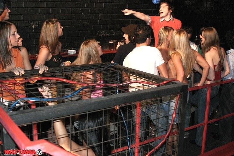16P Drunk babes turn private club party into public groupsex orgy