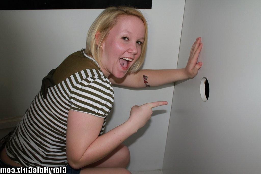 16P Shameless Gloryhole amateur sucks off some guys