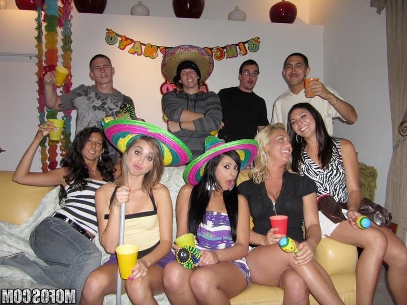 15P Sluts having fun at party and fucking cocks in hot gangbang