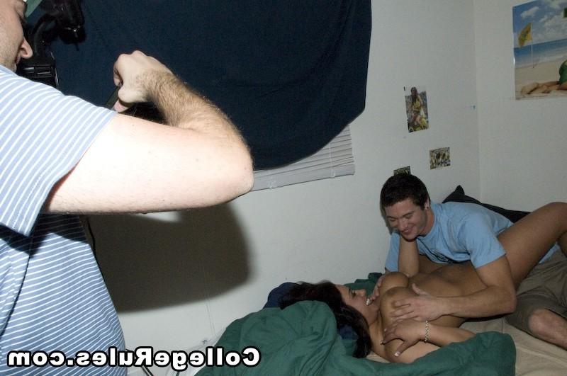15P College girl is naked taking hard cock in her throat