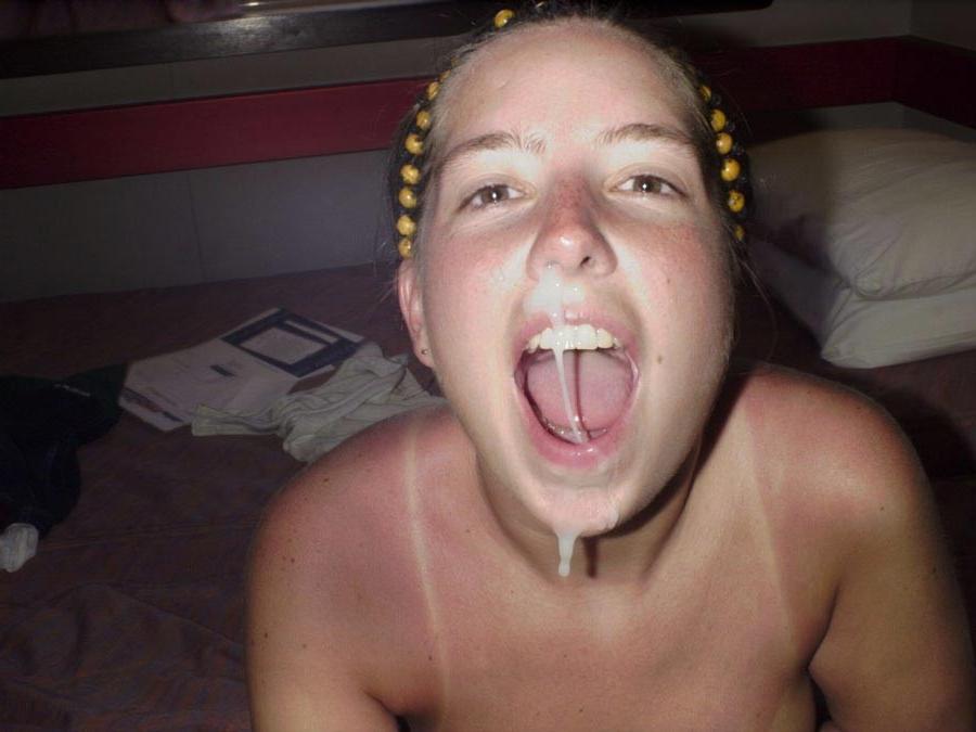 15P Real amateur girlfriends taking sticky facials