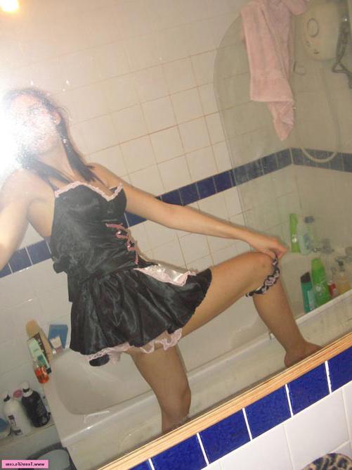 17P Hot brunette amateur teen posing in french made uniform