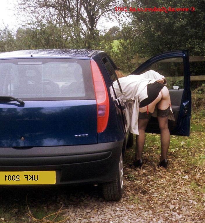 16P Naughy mature amateur housewife flashing the local village and posing in public