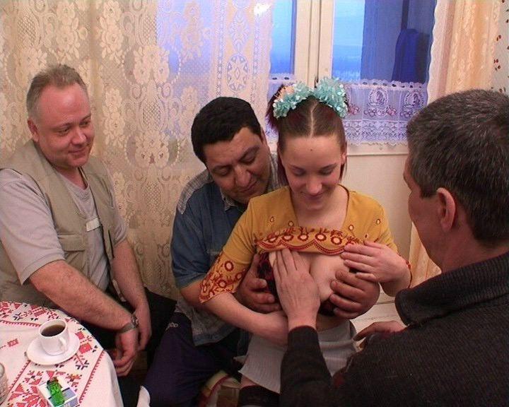 16P Red head teen in gangbang with older guy