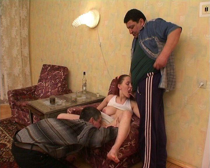 16P Red head teen in gangbang with old guys
