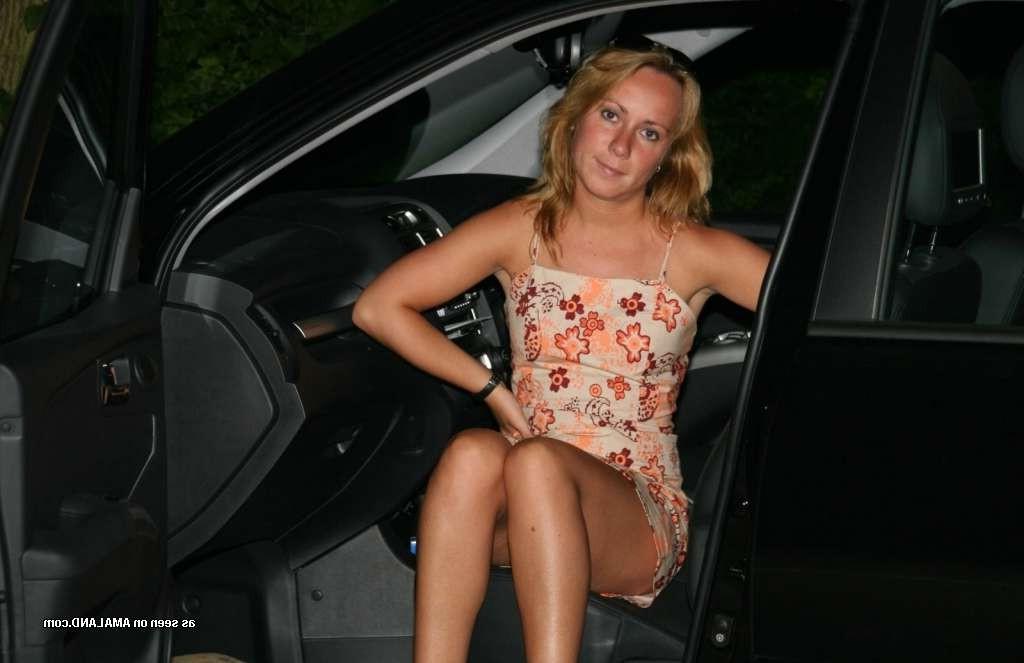 15P Amateur teen girlfriend sucks cock and toys pussy outside car