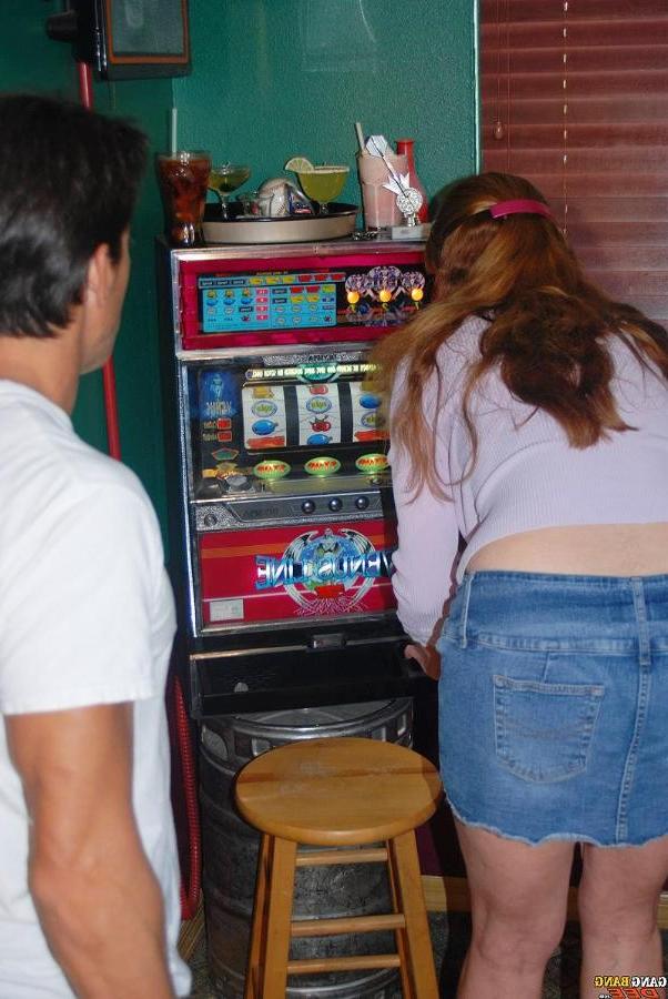 15P Gangbang Dee fucks a guy near a slots machine