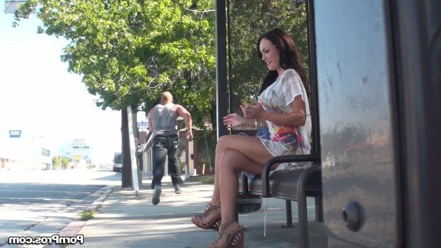 12P Amateur creamed in public while waiting for a bus