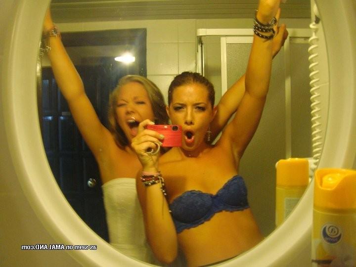 15P Amateur teen girlfriends self shooting in mirrors