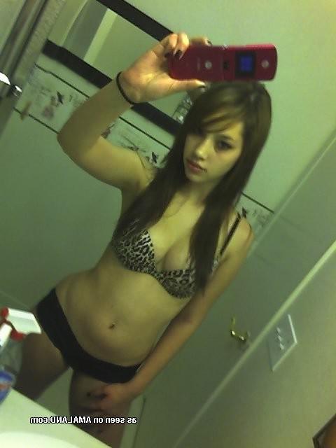 15P Amateur teen girlfriends self shooting in mirrors