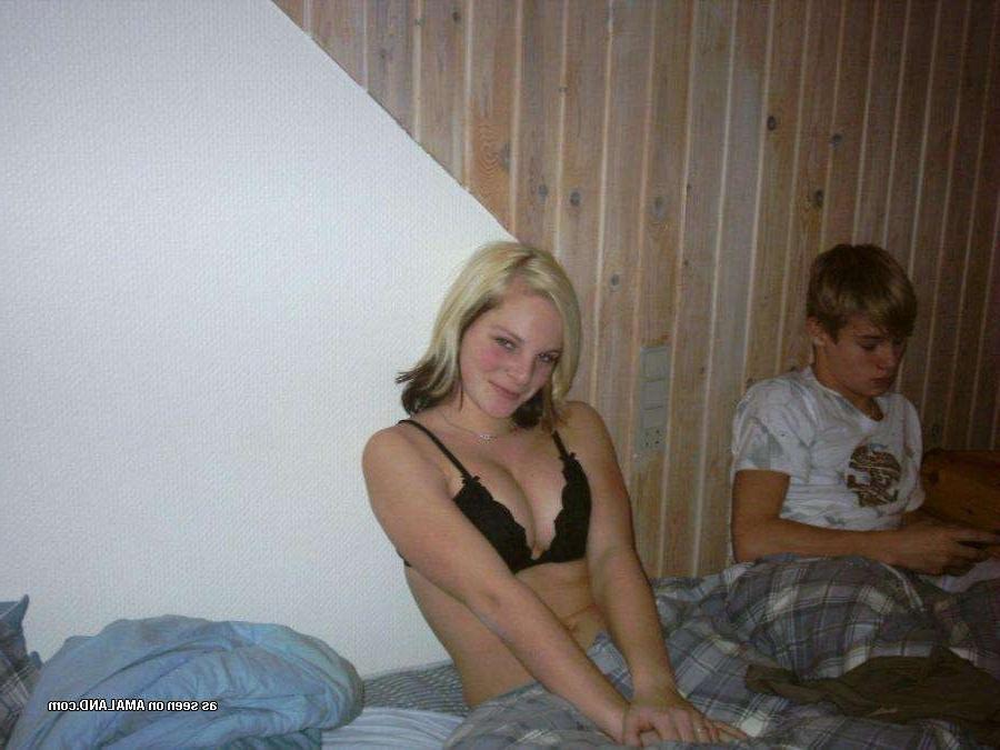 15P Homemade pix of drunk amateur GF topless in thong