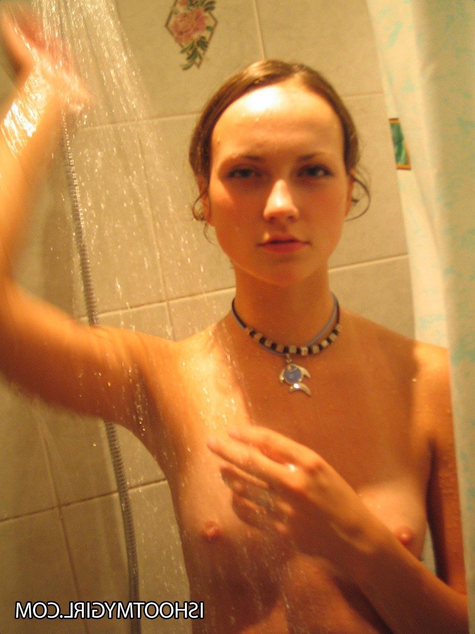 16P Skinny amateur teen girl in shower suck and fuck