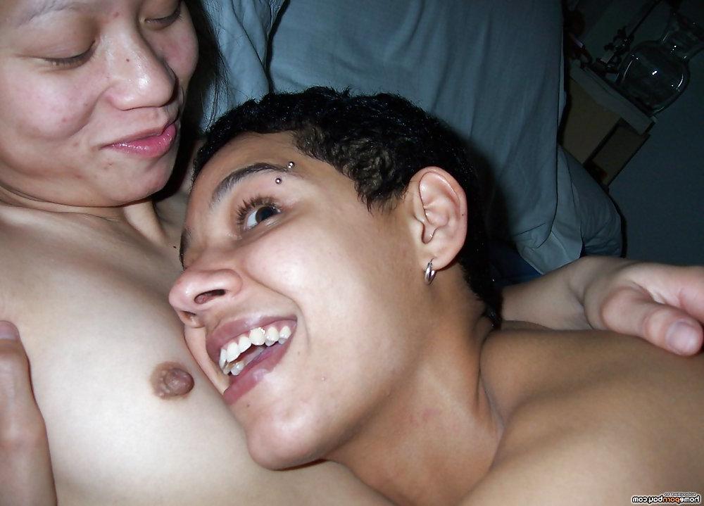 14P Lusty lesbians kissing and touching