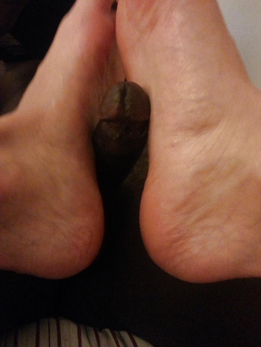 4P GF soft soles wrapped around my cock