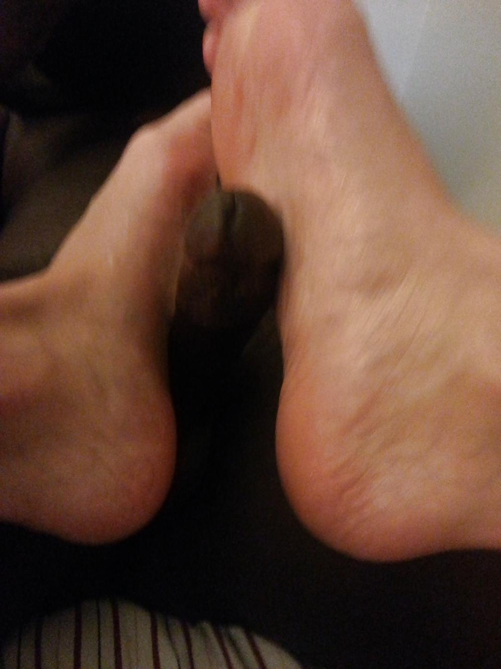 4P GF soft soles wrapped around my cock