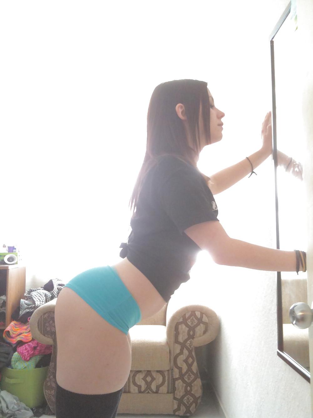 24P My fucktoy's perfect ass in blue shorts...