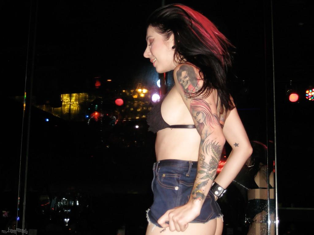 16P Clothed amateur milf Joanna Angel dose a sexy striptease dance