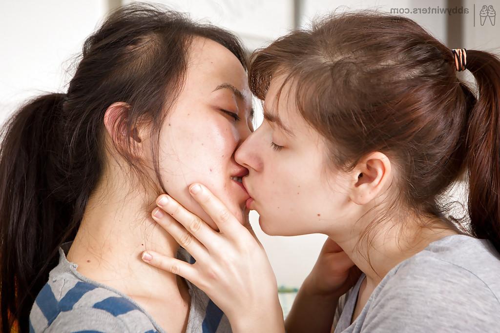 16P Young lezzies Janee and Sasha M get nude for interracial teen lesbian sex