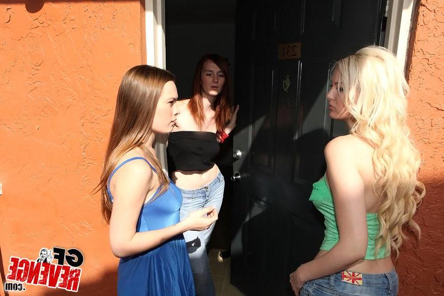 12P Horny coed Monica Rise has a lesbian threeway with her friends Jenna and Brooklyn