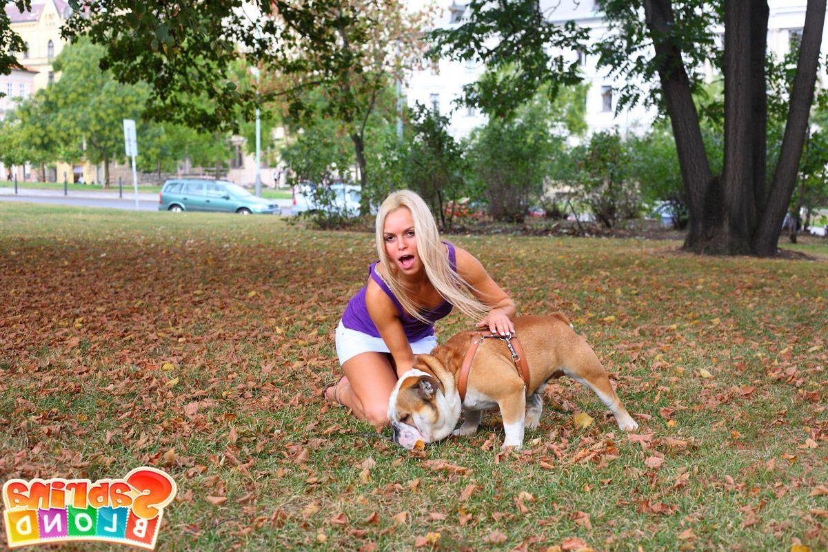15P Pictures of Sabrina Blond getting her tight pussy stuffed with a huge black cock